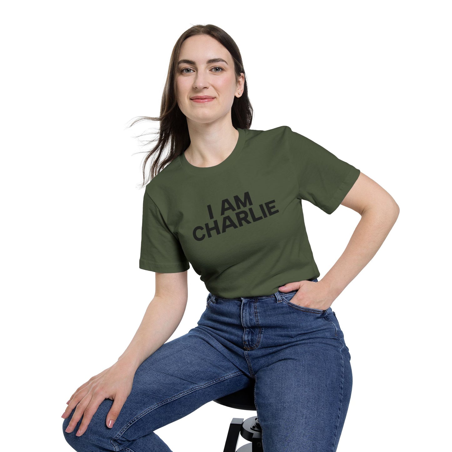 Made In USA I AM CHARLIE Black Font Unisex T-Shirt