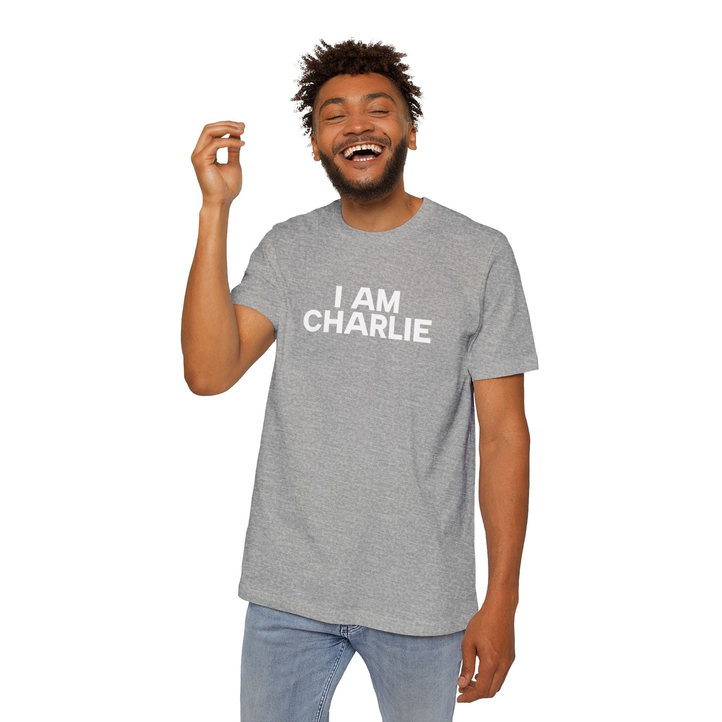 Made In USA I AM CHARLIE White Font Unisex T-Shirt