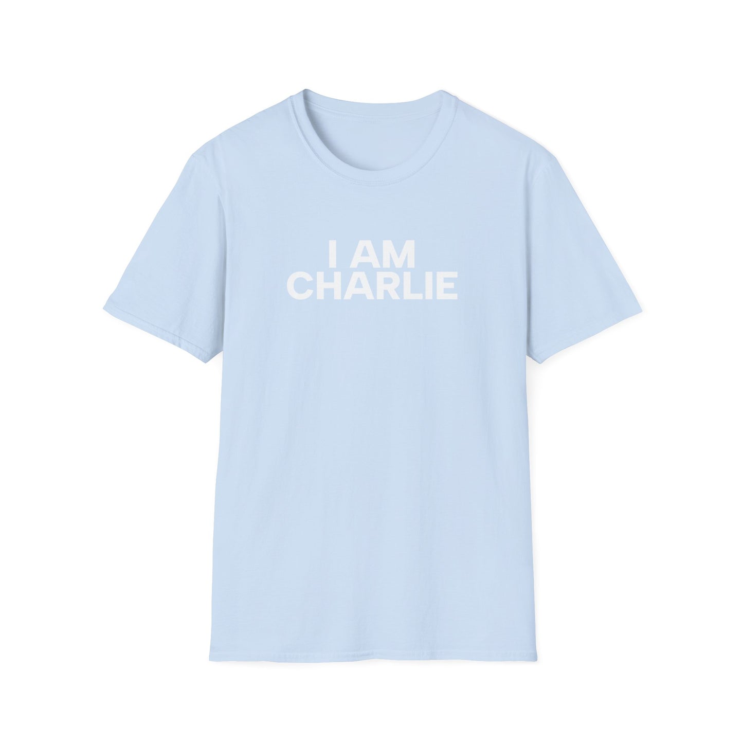 I AM CHARLIE White Font Unisex Softstyle T-Shirt