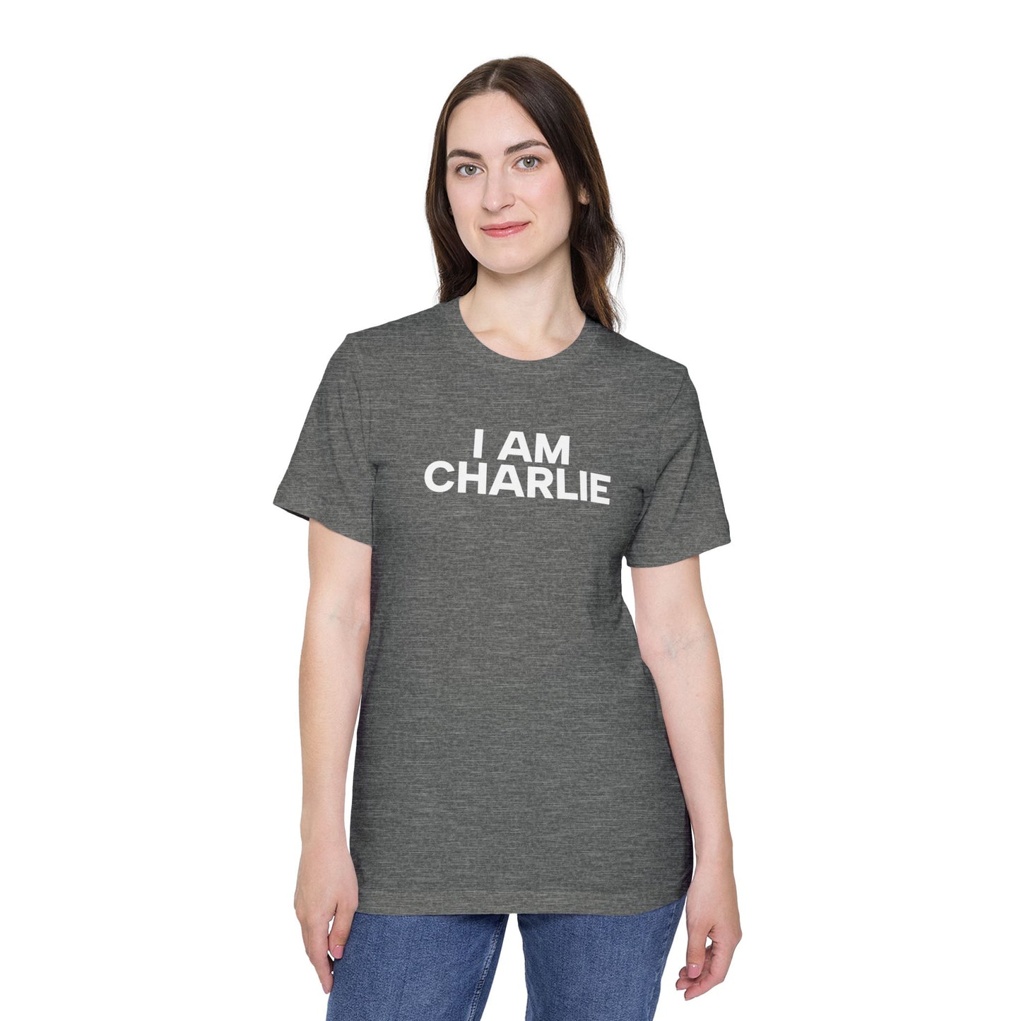 Made In USA I AM CHARLIE White Font Unisex T-Shirt