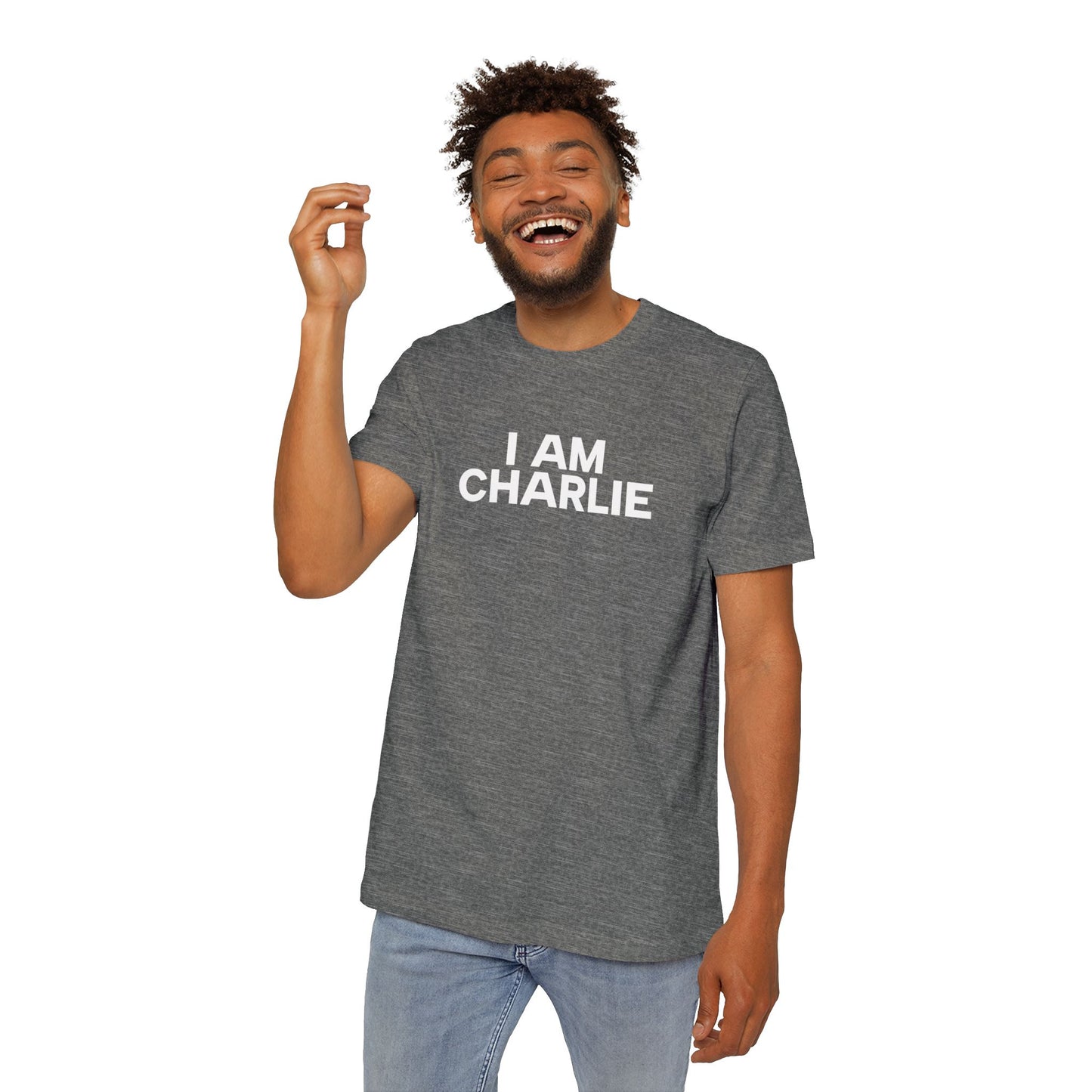 Made In USA I AM CHARLIE White Font Unisex T-Shirt