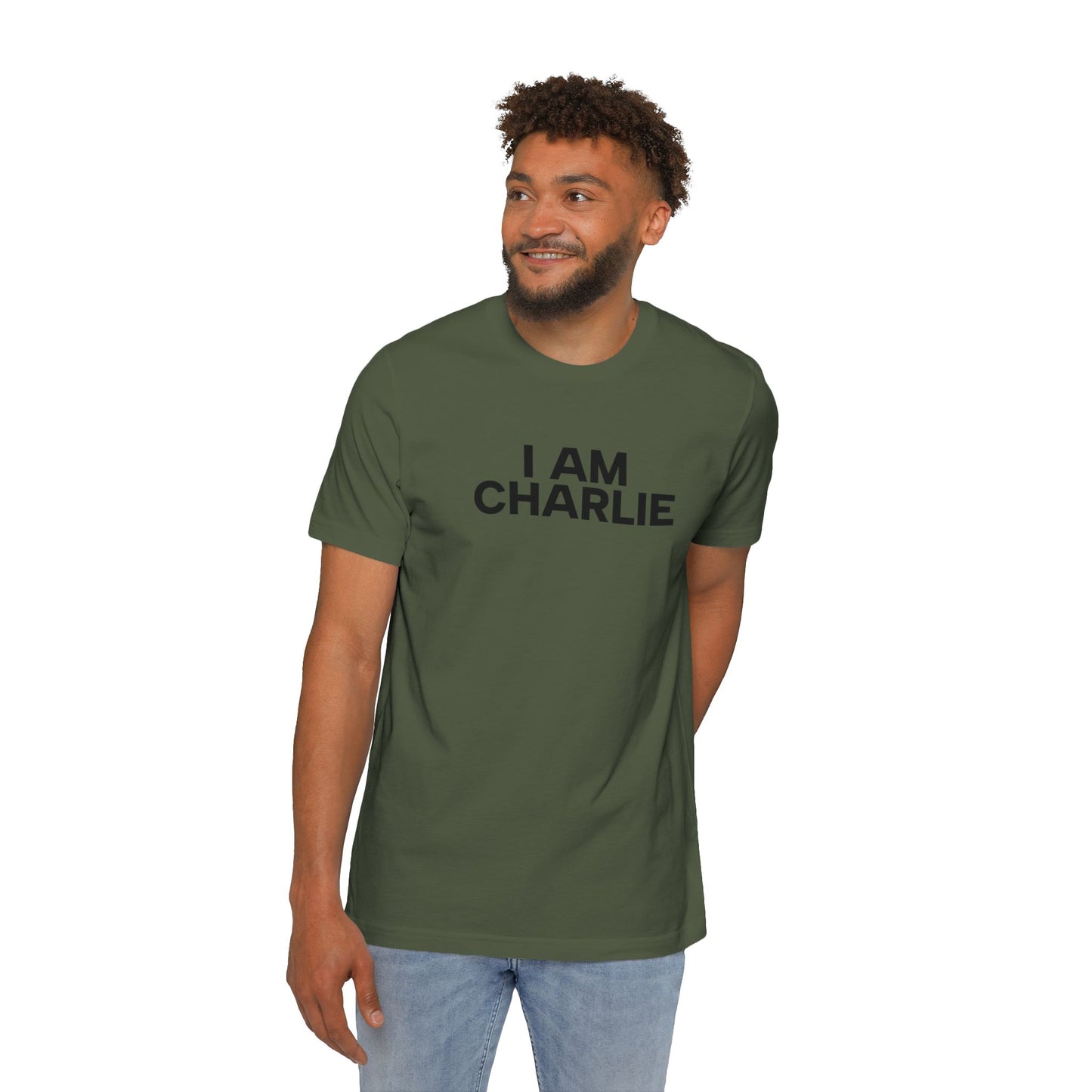 Made In USA I AM CHARLIE Black Font Unisex T-Shirt