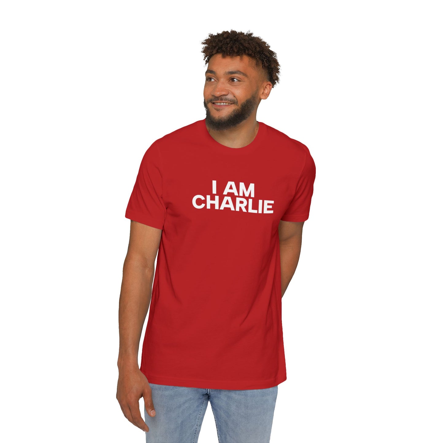 Made In USA I AM CHARLIE White Font Unisex T-Shirt