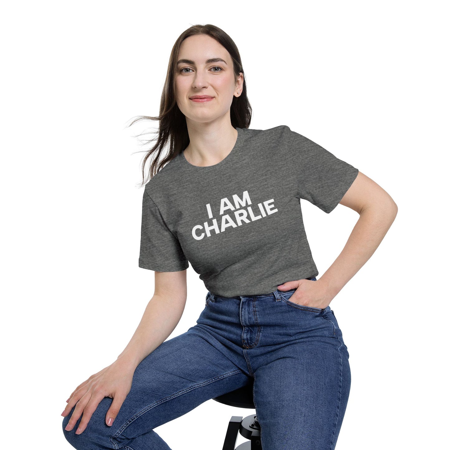 Made In USA I AM CHARLIE White Font Unisex T-Shirt