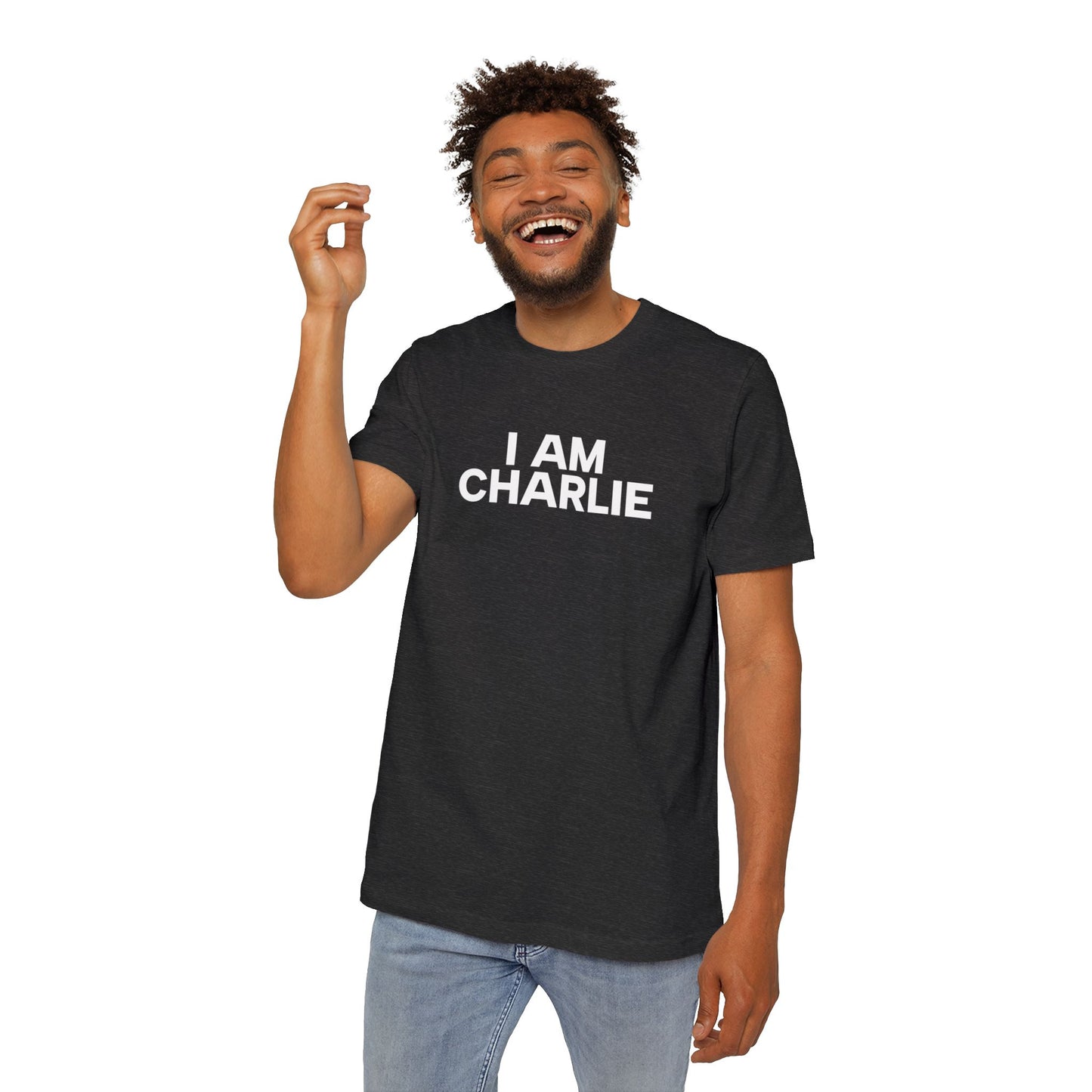 Made In USA I AM CHARLIE White Font Unisex T-Shirt