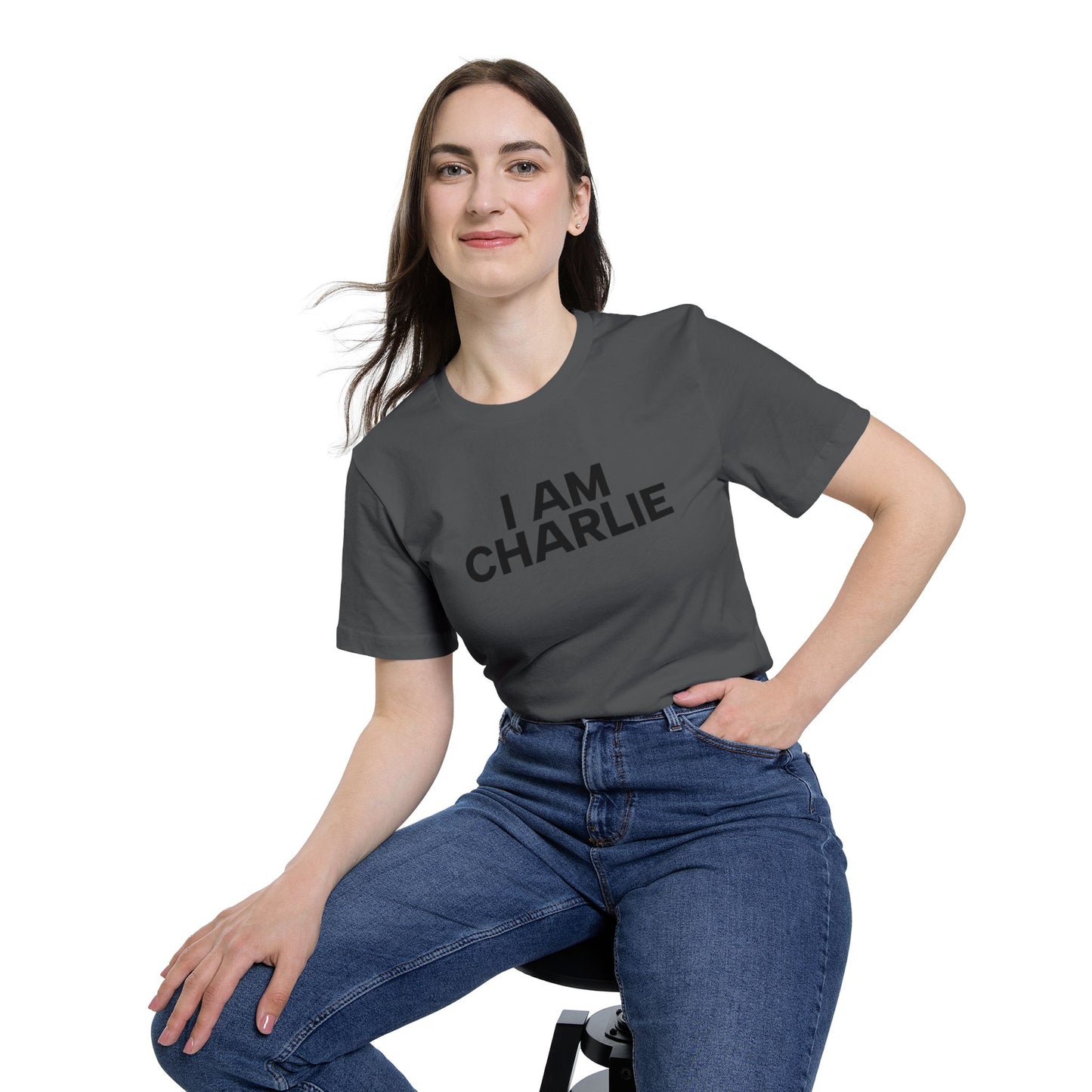 Made In USA I AM CHARLIE Black Font Unisex T-Shirt