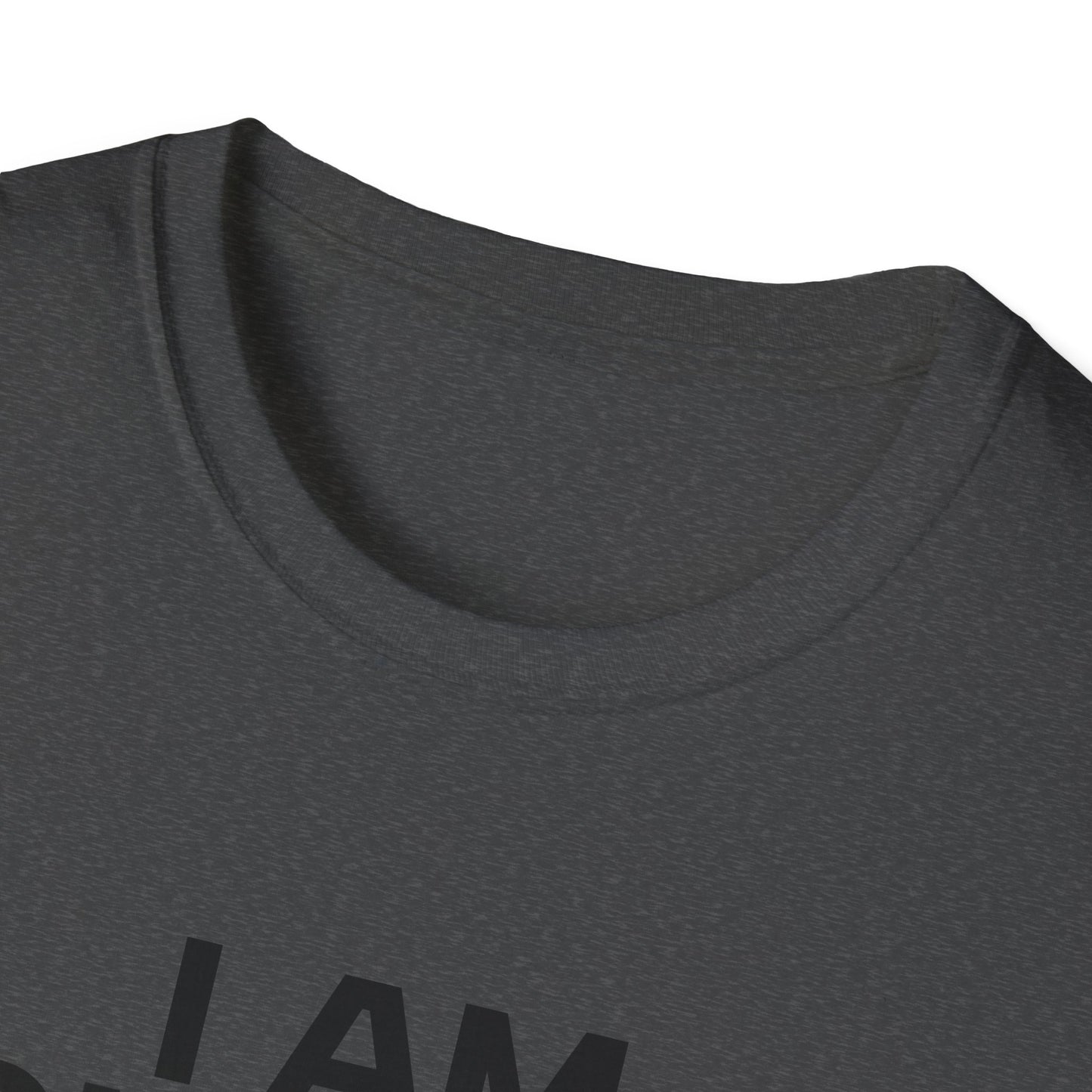 I AM CHARLIE Black Font Unisex Softstyle T-Shirt