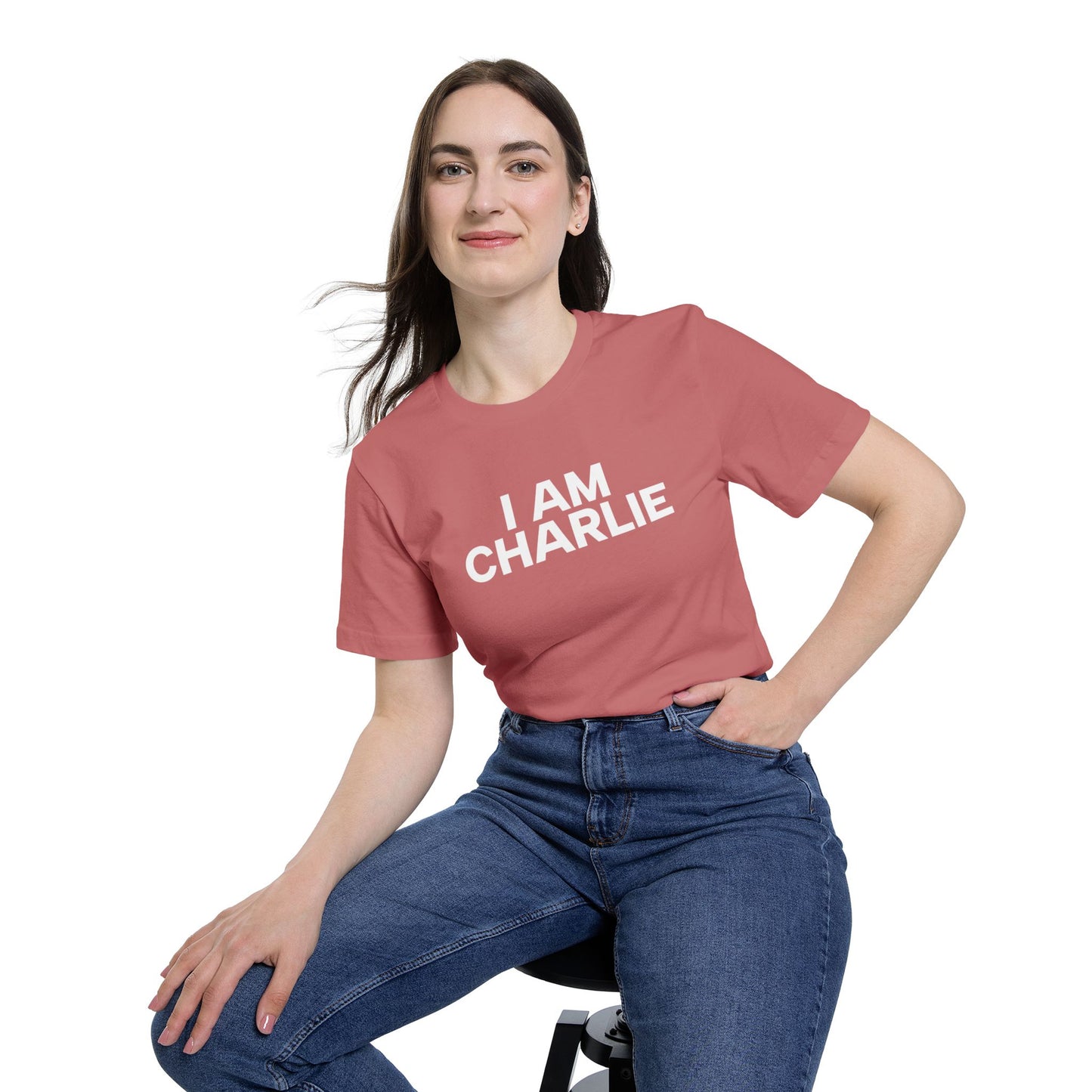 Made In USA I AM CHARLIE White Font Unisex T-Shirt