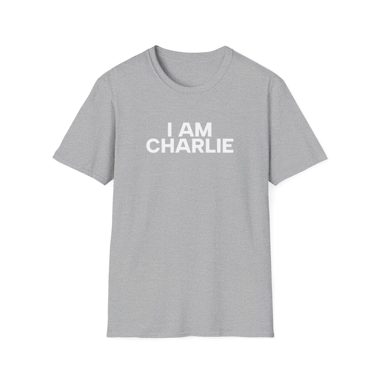 I AM CHARLIE White Font Unisex Softstyle T-Shirt