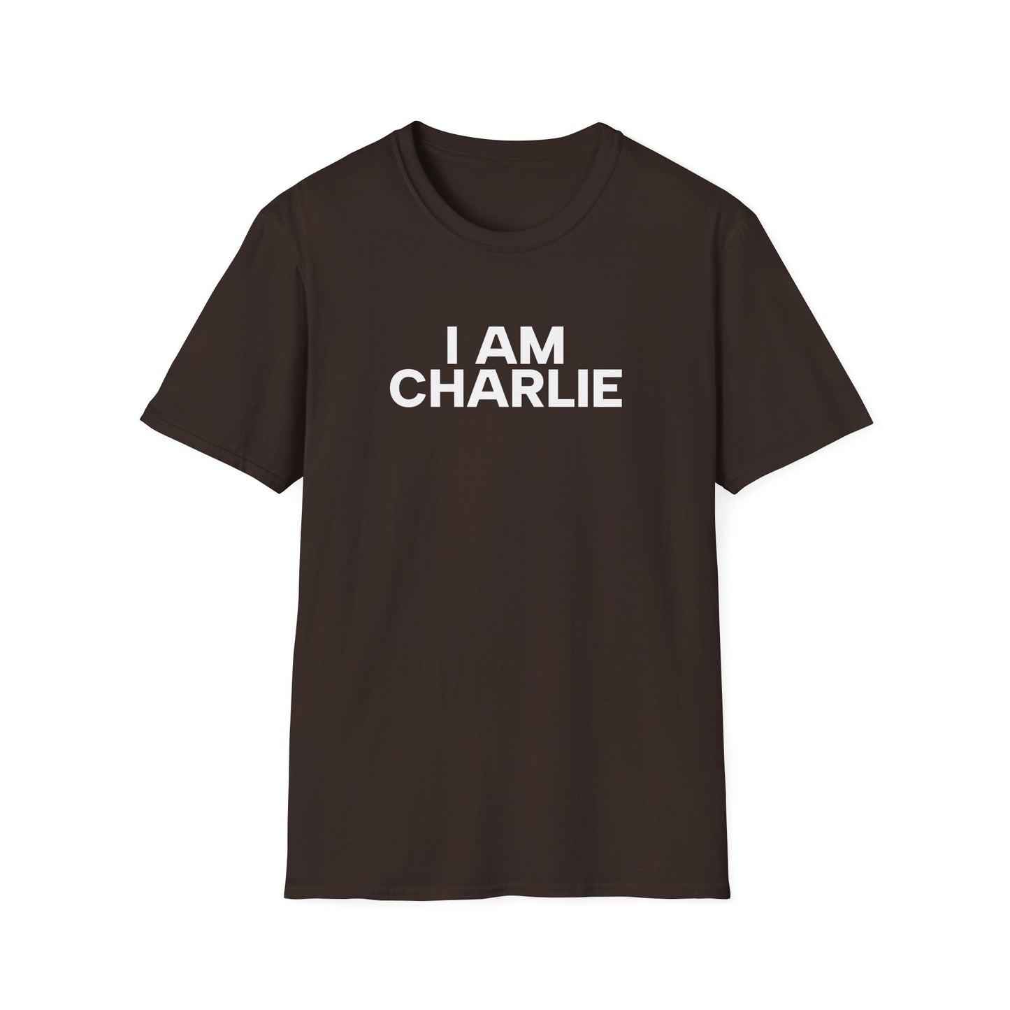 I AM CHARLIE White Font Unisex Softstyle T-Shirt