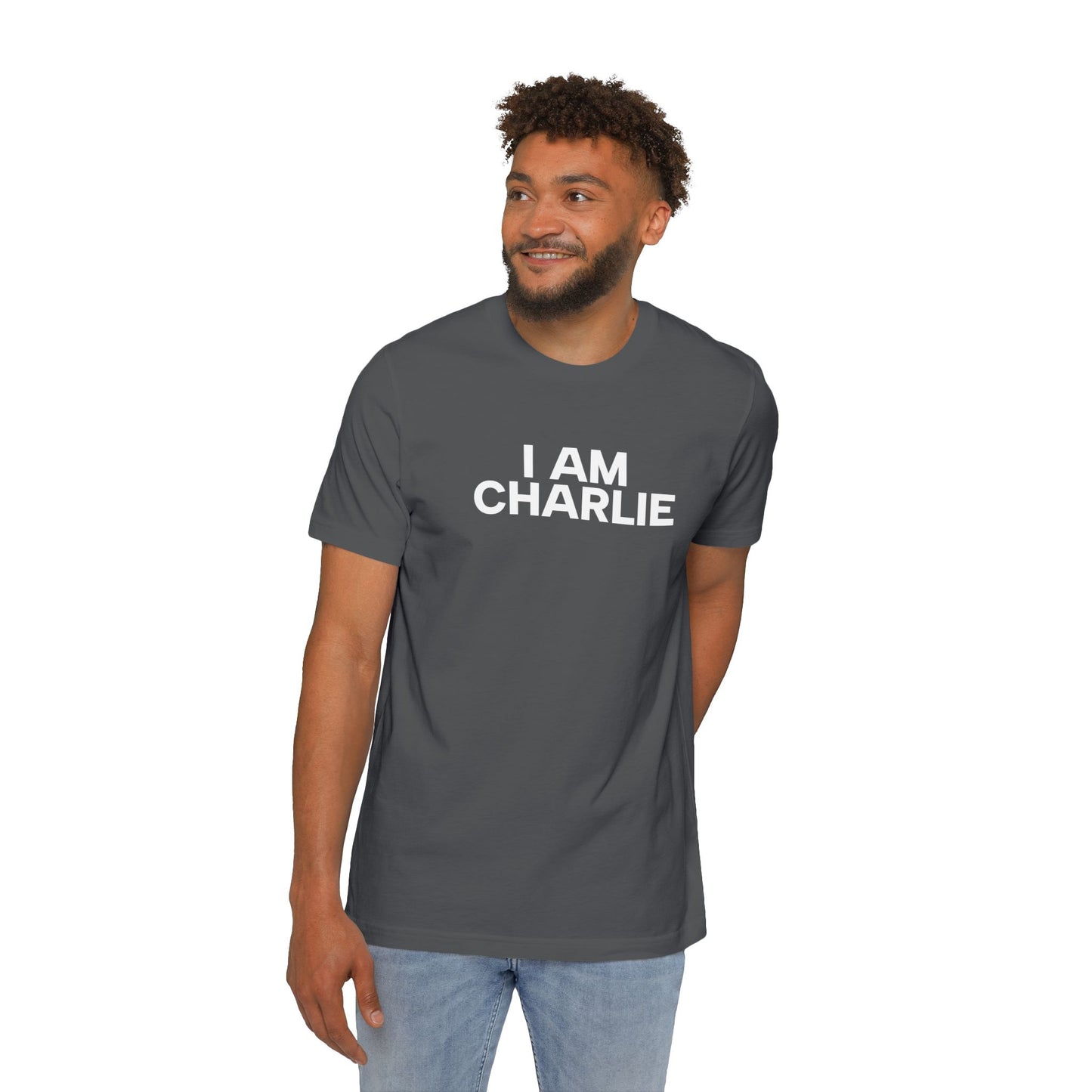 Made In USA I AM CHARLIE White Font Unisex T-Shirt