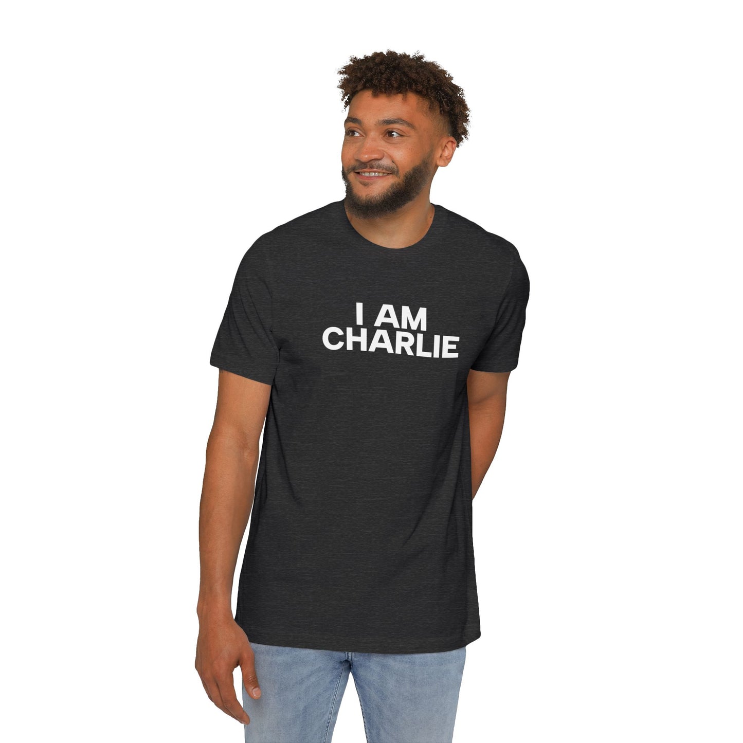Made In USA I AM CHARLIE White Font Unisex T-Shirt