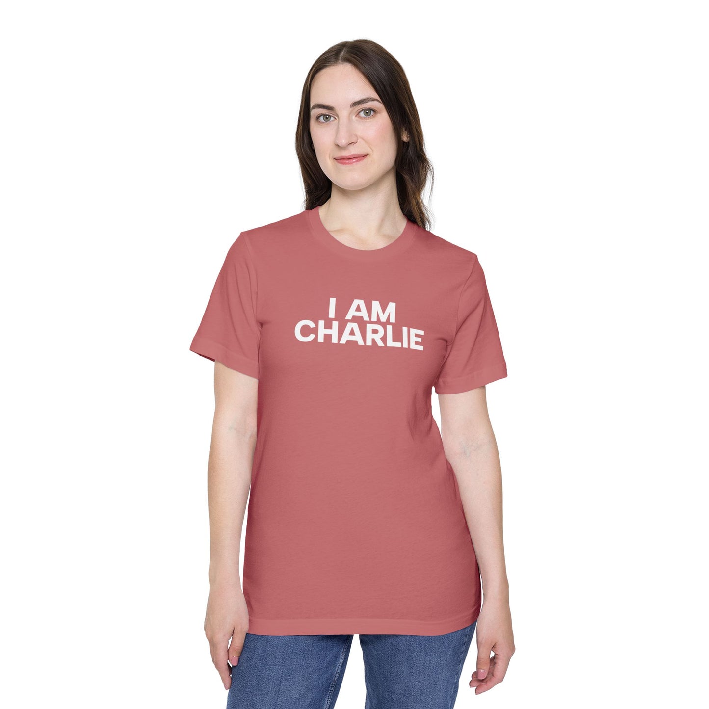 Made In USA I AM CHARLIE White Font Unisex T-Shirt