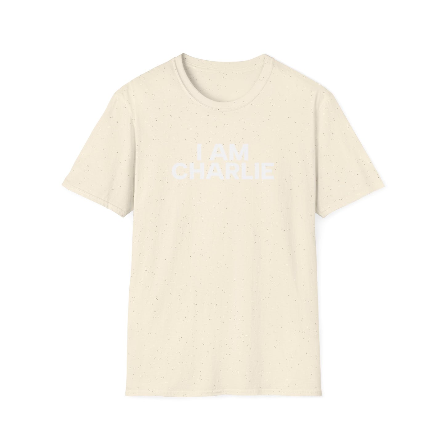 I AM CHARLIE White Font Unisex Softstyle T-Shirt