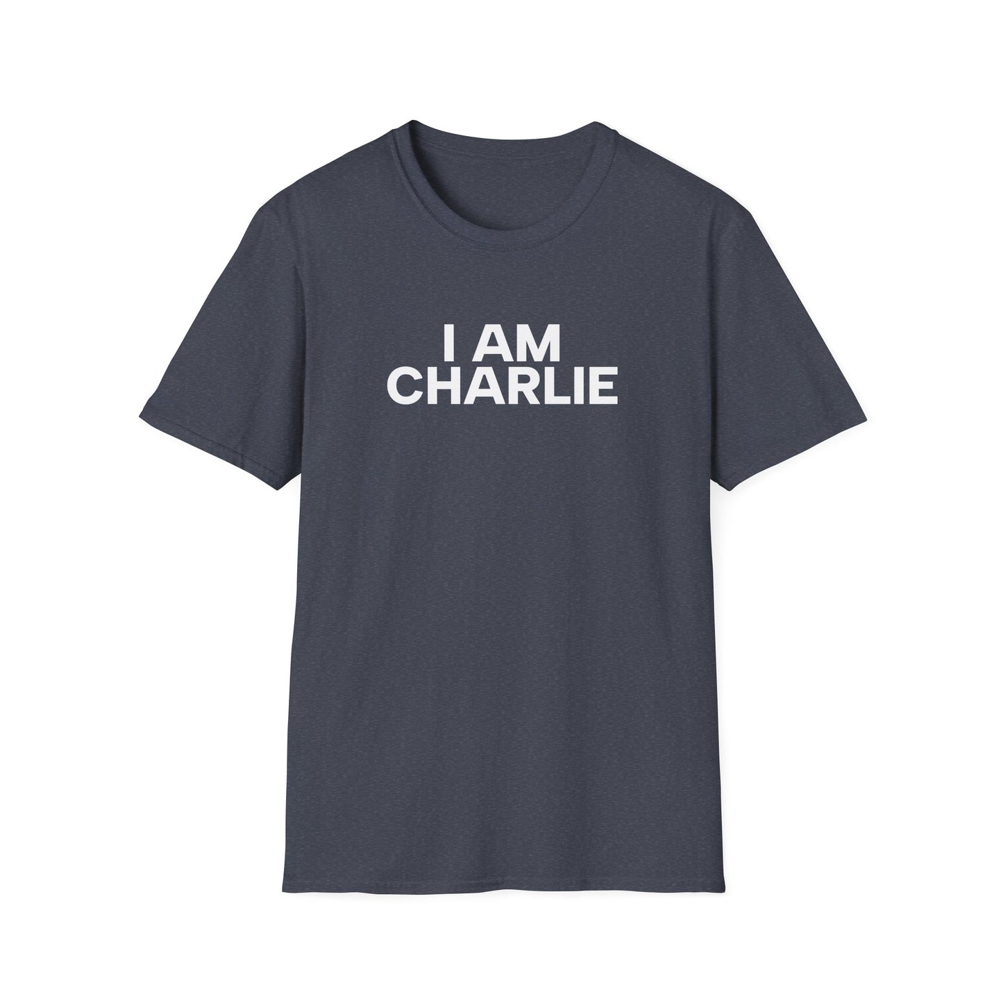 I AM CHARLIE White Font Unisex Softstyle T-Shirt