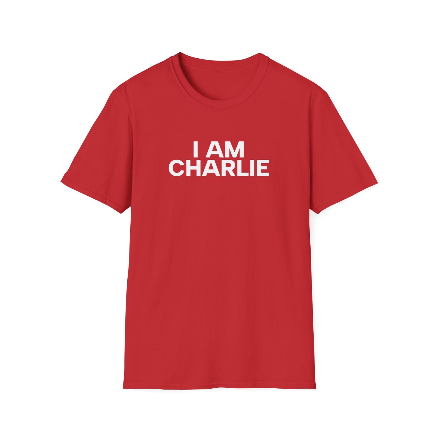 I AM CHARLIE White Font Unisex Softstyle T-Shirt