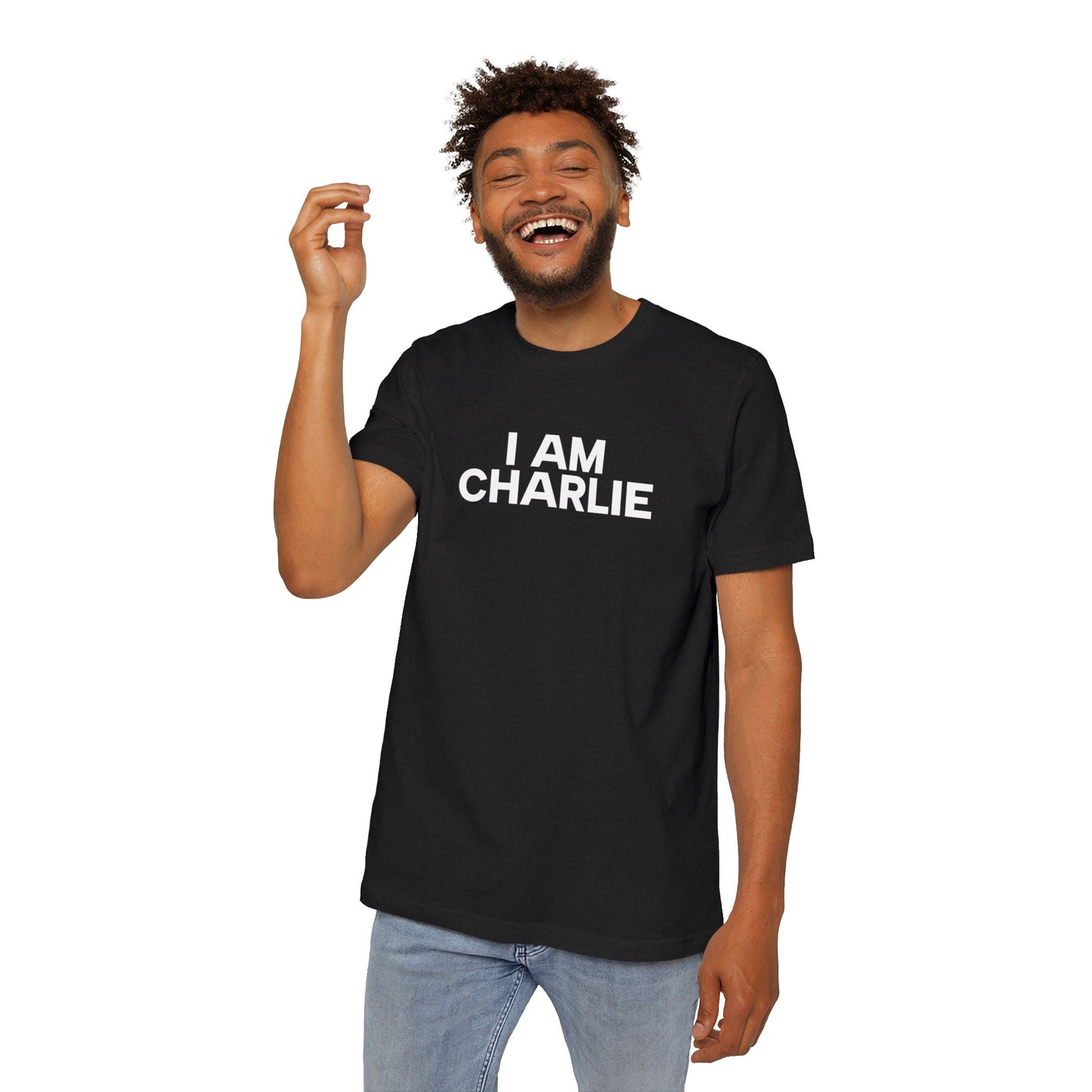 Made In USA I AM CHARLIE White Font Unisex T-Shirt