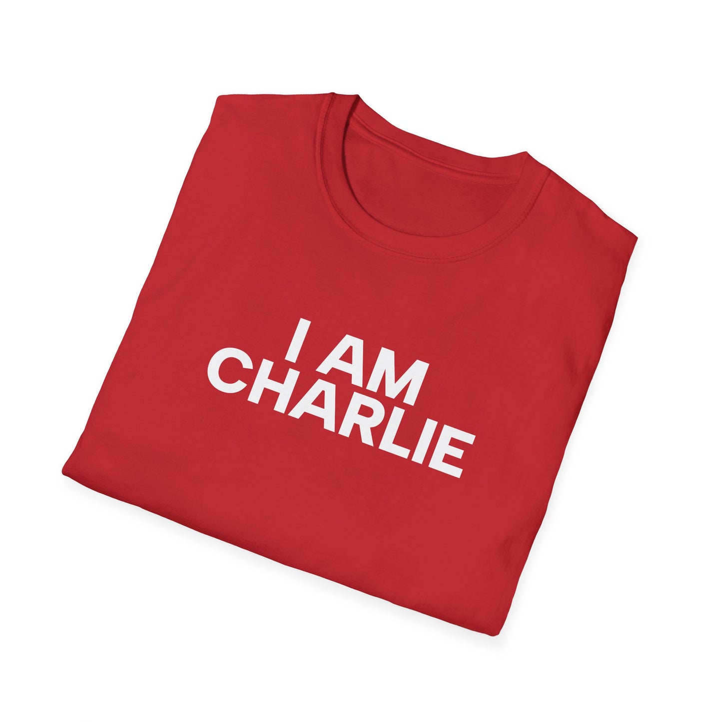 I AM CHARLIE White Font Unisex Softstyle T-Shirt