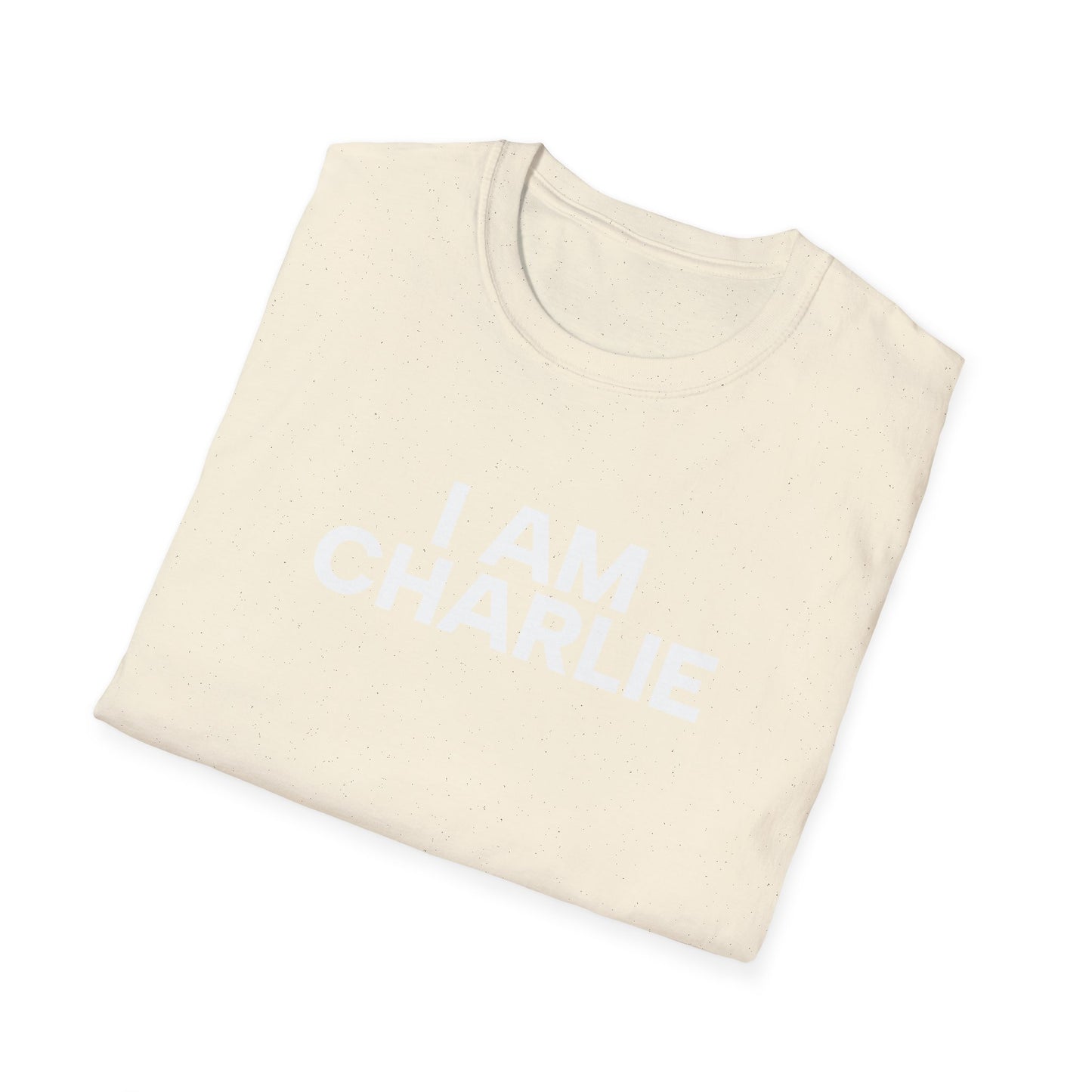 I AM CHARLIE White Font Unisex Softstyle T-Shirt
